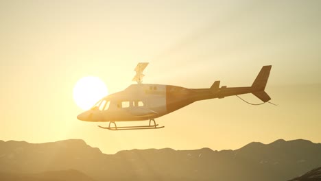 Extremer-Zeitlupenflughubschrauber-Und-Sonnenuntergangshimmel